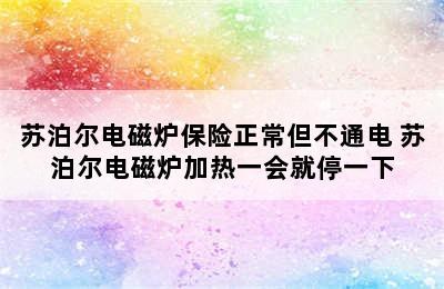 苏泊尔电磁炉保险正常但不通电 苏泊尔电磁炉加热一会就停一下